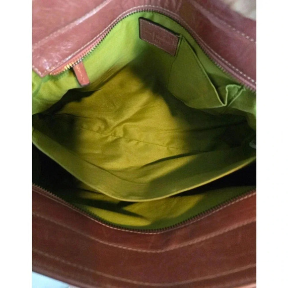 Rue Princesse Paris Distressed Leather Double Handle Shoulder Bag Handbag Tassel - Picture 10 of 12